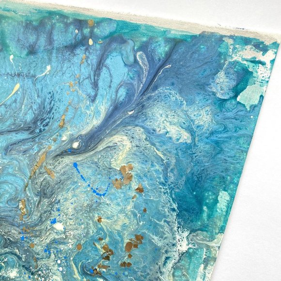 Ebb and Flow Original Art Mixed Media Painting Frame Ready Artwork 11x14in - Picture 5 of 8